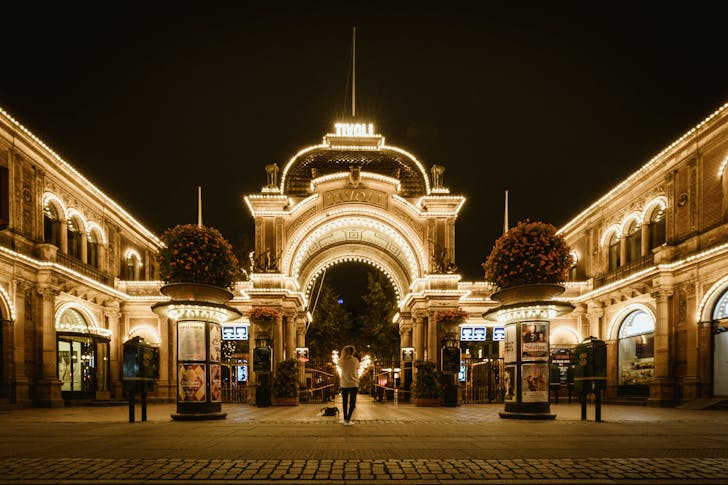 In de Winter naar een Pretpark